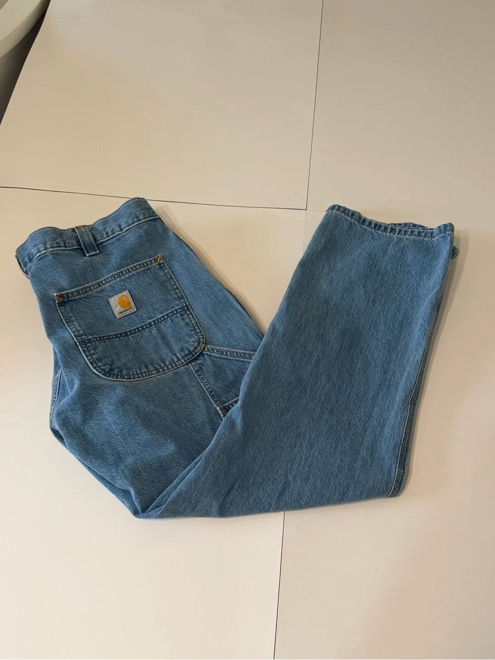 Carhartt Men’s Relaxed Fit Light Blue Work Jeans